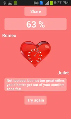 Love Calculator android App screenshot 3